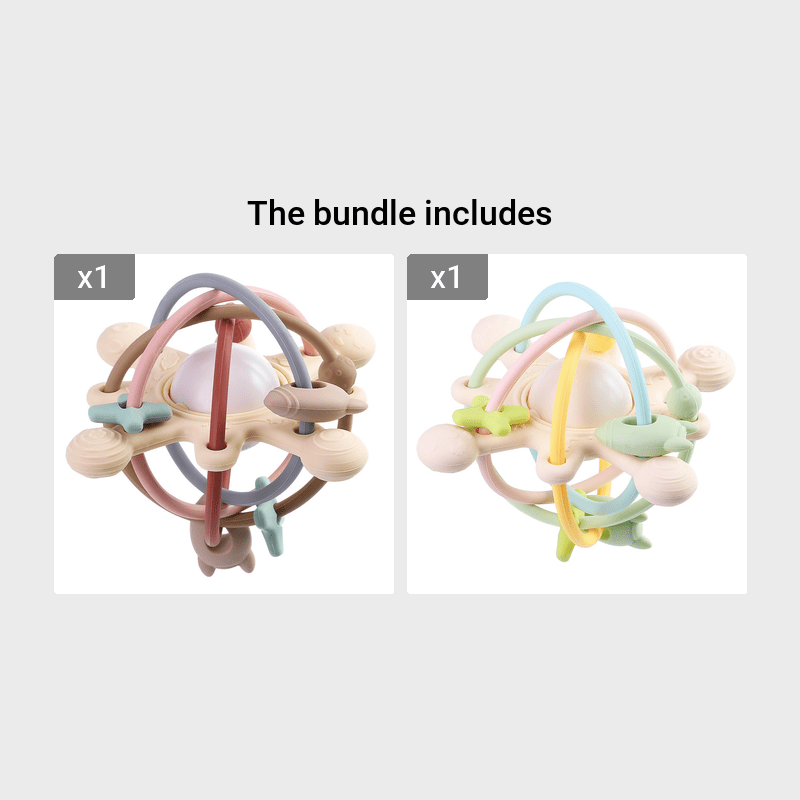 Minge senzorială din silicon pentru pat cu clopoțel și zdrențuitoare, jucării pentru nou-născuți, cadou pentru copii, jocuri de dezvoltare de la 0 la 12 luni, cadouri de Halloween și Crăciun