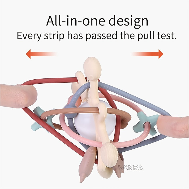 Minge senzorială din silicon pentru pat cu clopoțel și zdrențuitoare, jucării pentru nou-născuți, cadou pentru copii, jocuri de dezvoltare de la 0 la 12 luni, cadouri de Halloween și Crăciun